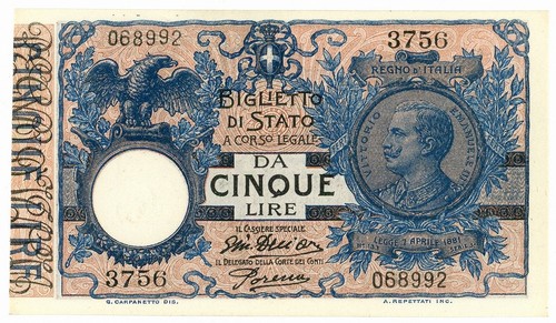 Lire biglietto stato - lire, di