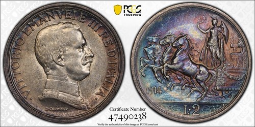 Italy 1914 lire quadrigga - 1914-r,