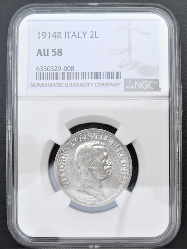 1914 italy lire ngc au - 1914, 2