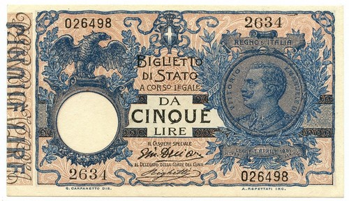 Lire biglietto stato - 5, di