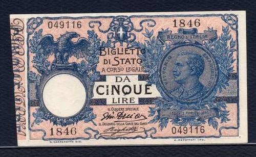 Italy 23d lira - 5, 1914-17