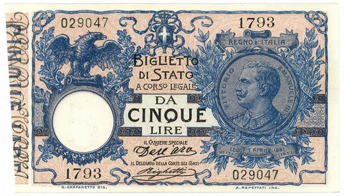 Lire biglietto stato - 5, di