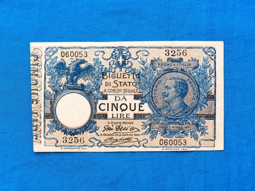 1915 italy lire - lire, banknote