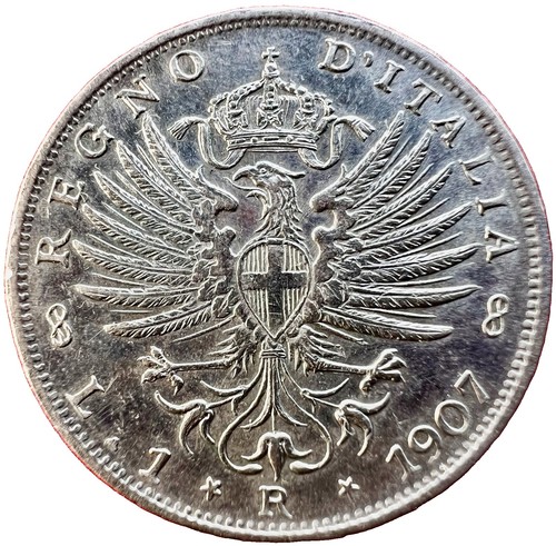 Italy lire 1907 - italy, vittorio