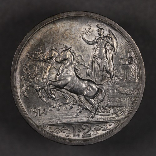 1914 italy silver - silver, lire
